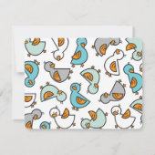 漫画間抜けダッキー（アヒルちゃん）男の赤ちゃんサンキューカード サンキューカード (裏面)