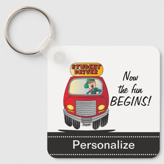 漫画間抜け学生ドライバー キーホルダー (正面)