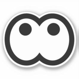 漫画間抜け眼球ビニール シール