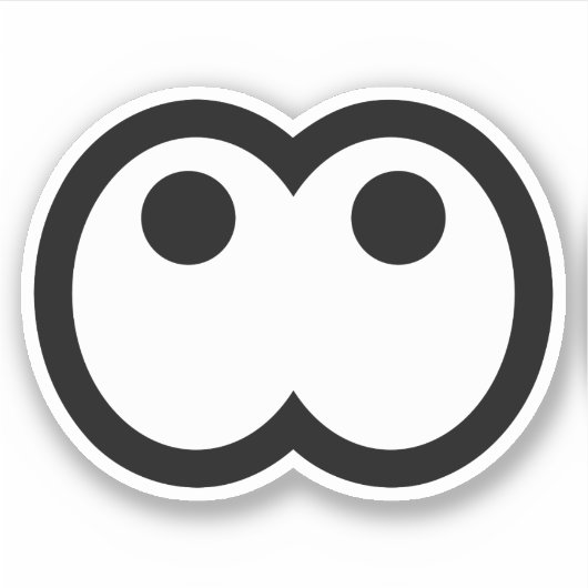 漫画間抜け眼球ビニール シール (正面)