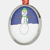 漫画雪だるまオーナメント メタルオーナメント (左)
