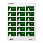 漫画雪だるまクリスマスギフトタグ ラベル (フルシート)