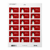 漫画雪だるまクリスマスギフトタグ ラベル (フルシート)