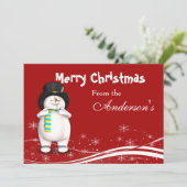 漫画雪だるまクリスマスグリーティングカード シーズンカード (スタンド正面)