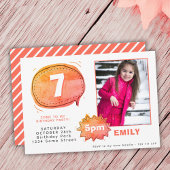 漫画音声バブル写真ガール誕生日 招待状