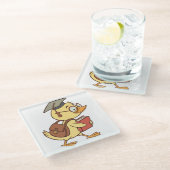 漫画頭が切れるのアヒル学生卒業 ガラスコースター (アングル)