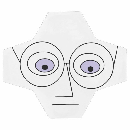 漫画顔着用眼鏡デザイン笑わされる サッカーボール (フラット)