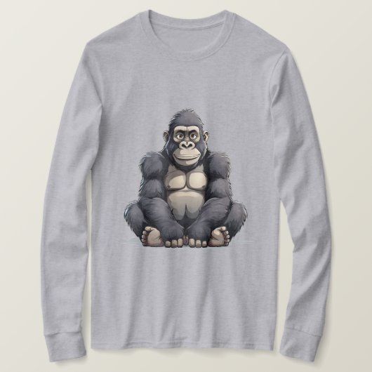 漫画風のゴリラ Tシャツ (デザイン正面)