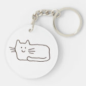 漫画風の猫の線画 キーホルダー (裏面)