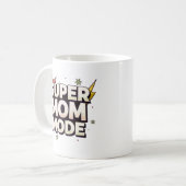 漫画風スーパーママ マグカップ|陶器のコーヒーカップ コーヒーマグカップ (正面左)