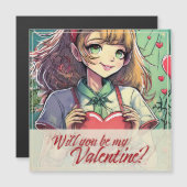 漫画風バレンタイン「Be My Valentine」33419 マグネット招待状 (正面/裏面)