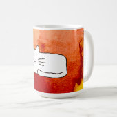 漫画風猫の線画 コーヒーマグカップ (正面右)