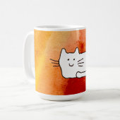 漫画風猫の線画 コーヒーマグカップ (正面左)