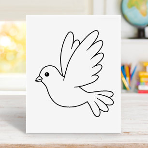 漫画飛んでいるの鳩の鳥の着色ページ ポスター