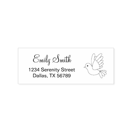 漫画飛んでいる鳩の鳥差出人住所 ラバースタンプ (インプリント)