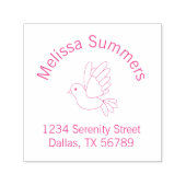 漫画飛んでいる鳩ハト差出人住所 セルフインキングスタンプ (デザイン)