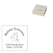 漫画飛んでいる鳩ハト差出人住所 ラバースタンプ (押印)