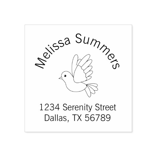 漫画飛んでいる鳩ハト差出人住所 ラバースタンプ (インプリント)