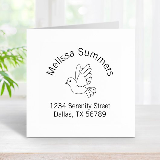 漫画飛んでいる鳩ハト差出人住所 ラバースタンプ