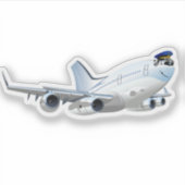 漫画飛行機 シール (正面)