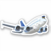 漫画飛行機 シール (正面)