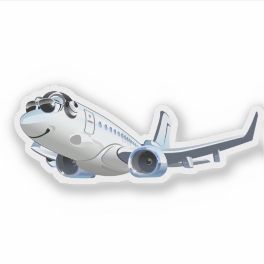 漫画飛行機 シール (正面)