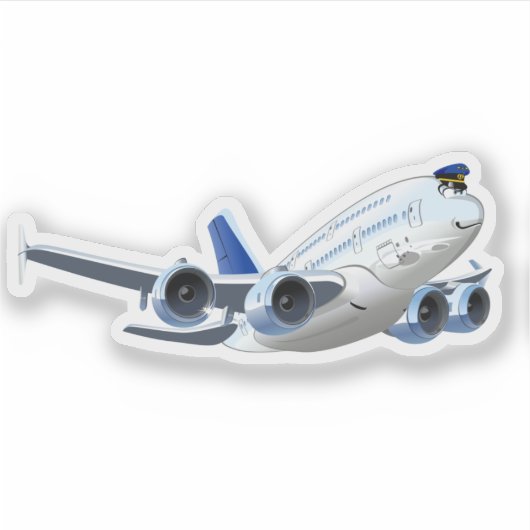 漫画飛行機 シール (正面)