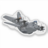 漫画飛行機 シール (正面)