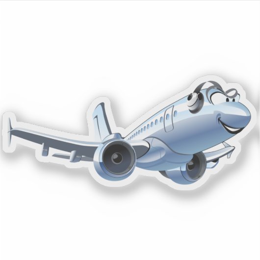 漫画飛行機 シール (正面)