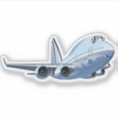 漫画飛行機 シール (正面)