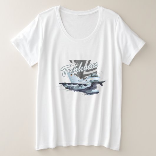 漫画飛行機Tシャツ プラスサイズTシャツ (デザイン正面)