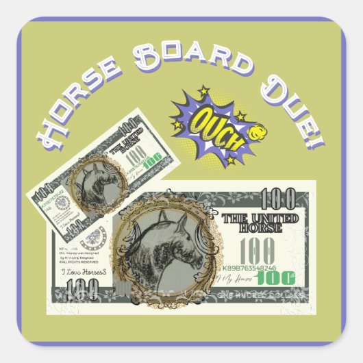 漫画馬$、馬のボードのデューティ スクエアシール (正面)