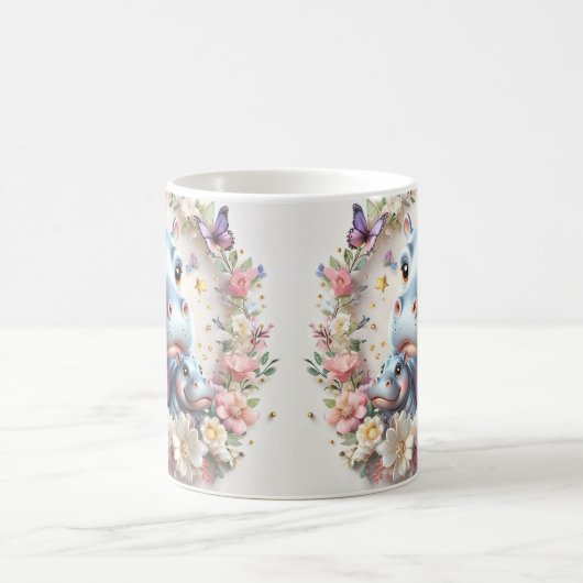 漫画鮮やかのカバ祝スの母の日 コーヒーマグカップ (中央)