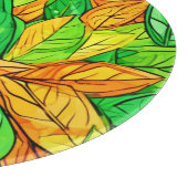 漫画鮮やか離れの：オレンジと緑 カッティングボード (角)