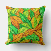 漫画鮮やか離れの：オレンジと緑 クッション (正面)