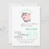 漫画3豚の年卵と生姜パーティーベビーInv 招待状 (正面)