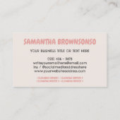 漫画3D粘土プラスチック女性のクリーニングキャラクター 名刺 (裏面)