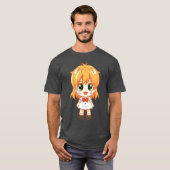 漫画 アニメ 少女 少年 Tシャツ (正面フル)