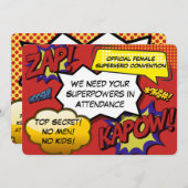 漫画"ガールズナイトアウト"スーパーヒーローパロディ招待状 招待状 (正面/裏面)