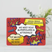 漫画"ガールズナイトアウト"スーパーヒーローパロディ招待状 招待状 (スタンド正面)