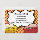 漫画"ガールズナイトアウト"スーパーヒーローパロディ招待状 招待状 (裏面)