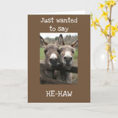 漫画・ドンキーズ「オーバー・ザ・ヒル」誕生日・ユーモア カード (黄色い花)