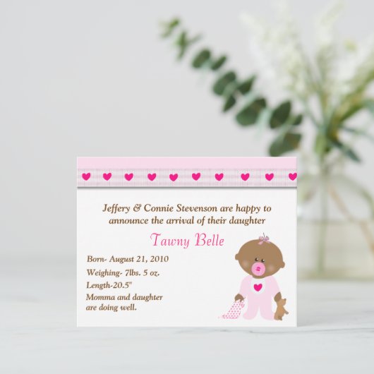 漫画・ベビーガール誕生のお知らせ 案内状 (スタンド正面)