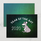 漫画 ラット 新年 2020 年賀状 インビテーションポストカード (正面/裏面)