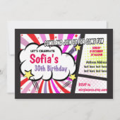 漫画,レトロ,アーポップ・アートのト,スーパーヒーロー誕生日招待状 招待状 (正面)