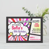 漫画,レトロ,アーポップ・アートのト,スーパーヒーロー誕生日招待状 招待状 (スタンド正面)