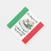 漫画、文字、色を持つピザパーティーイタリアン スタンダードランチョンナプキン (角)