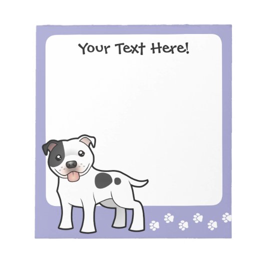 漫画(犬)スタッフォードブルテリア ノートパッド (正面)