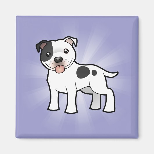 漫画（犬）スタッフォードブルテリア マグネット (正面)