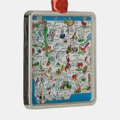漫画、観光地を持つ州の眺め メタルオーナメント (右)
